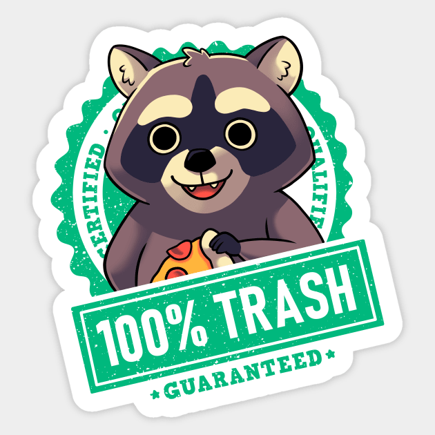 100% Cute Trash Panda Raccoon Seal Sticker by Geekydog